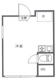 フェリスサージュ(ワンルーム/1階)の間取り写真