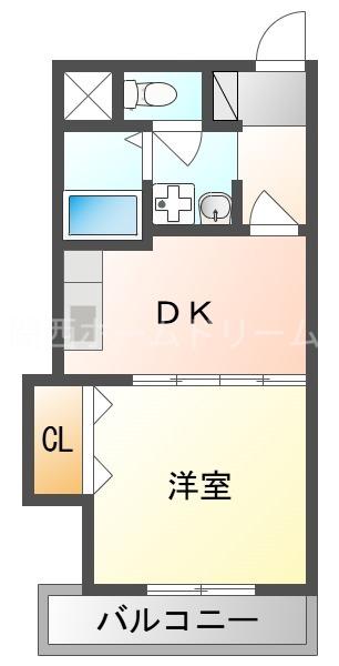 ボナールシュエット(1DK/3階)の間取り写真