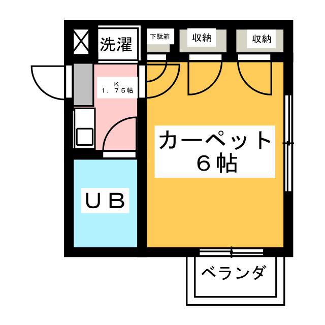 シルフィード座間(1K/2階)の間取り写真