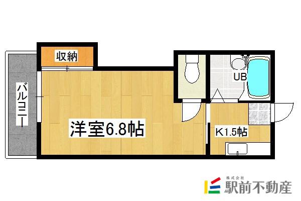 ルベール友丘(1K/1階)の間取り写真