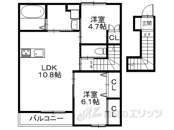 ベルグラースFUKUMITU(2LDK/2階)の間取り写真