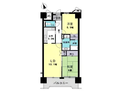 コープ野村長町(2LDK/2階)の間取り写真