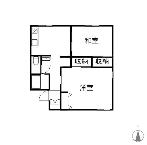 エクセル赤坂 A(2DK/1階)の間取り写真