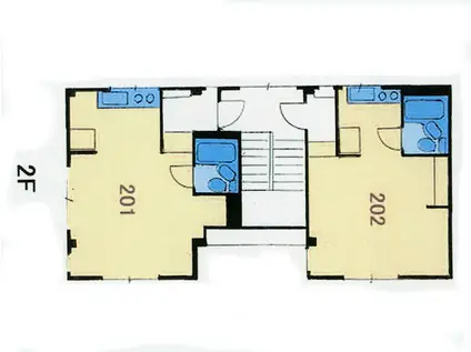 ドエル中嶋(1K/2階)の間取り写真