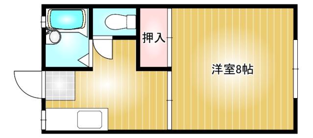 ラフォーレ足高 I(1K/1階)の間取り写真
