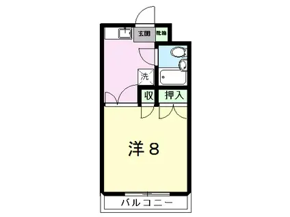 第一スターハイツ(1K/1階)の間取り写真