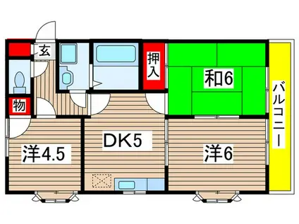 メゾンKN(3DK/2階)の間取り写真