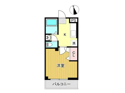 ルミエール三御堂(1K/2階)の間取り写真