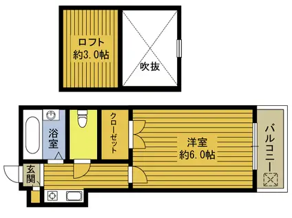 ヴィラ・クレール新栄(1K/2階)の間取り写真