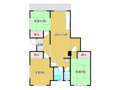 ナカムラコーポ(2LDK/2階)の間取り写真