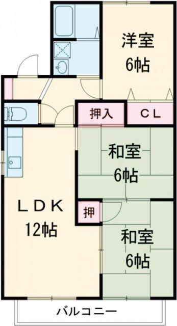 アーバンライフ津福(3LDK/2階)の間取り写真