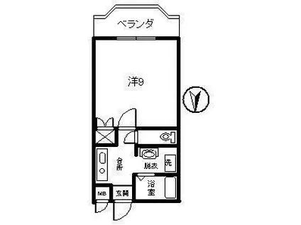 サンライズ田野(1K/3階)の間取り写真