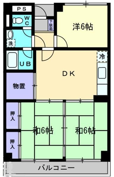 カーサ松村(3DK/2階)の間取り写真