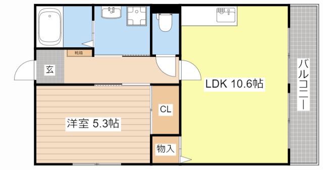 ル・マロン(1LDK/2階)の間取り写真