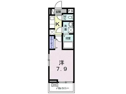 プレミール(1K/2階)の間取り写真