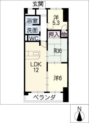 LONE STAR 茶屋ヶ坂(3LDK/2階)の間取り写真
