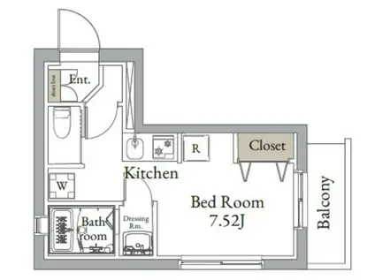 ヴィンテージシティ月島(ワンルーム/5階)の間取り写真