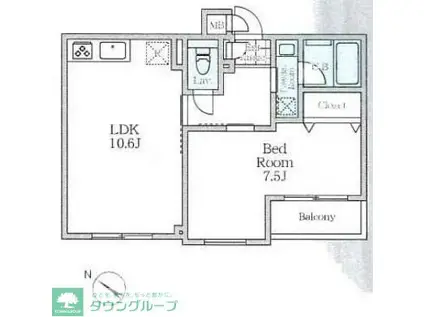 メゾンドエム(1LDK/3階)の間取り写真