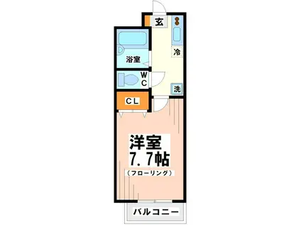 コート南烏山(1K/1階)の間取り写真