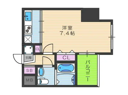 セレニテ天六(1K/8階)の間取り写真