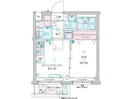 GENOVIA京成立石V(1DK/3階)の間取り写真