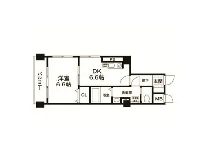 秀和松涛レジデンス(1DK/4階)の間取り写真