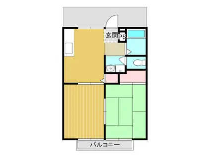 サンシティたいらC(2DK/2階)の間取り写真