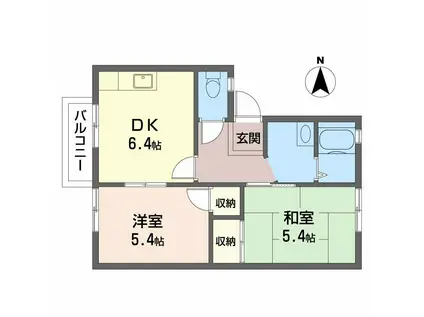 レジデンス保田(2DK/2階)の間取り写真