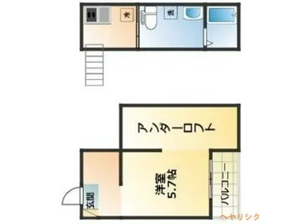 ウィーン・ベルII(ワンルーム/2階)の間取り写真