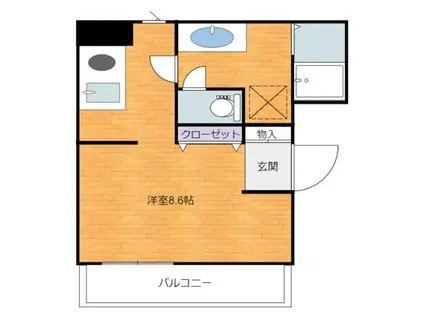 ブルースカイタワー(ワンルーム/6階)の間取り写真