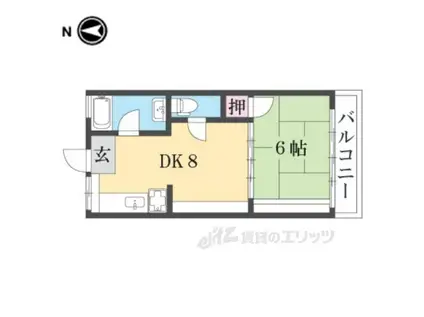 小池マンション北棟(1DK/3階)の間取り写真