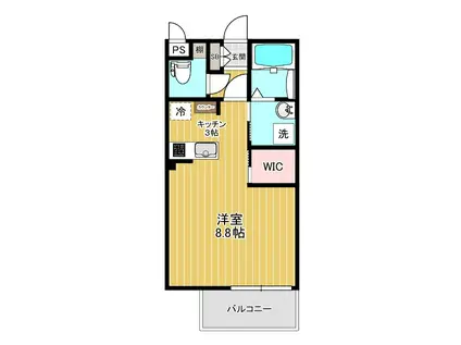 ザ・テラス鏡原(1K/4階)の間取り写真