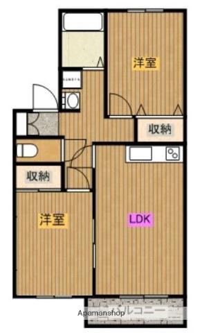 ディアコート恒久(2LDK/1階)の間取り写真