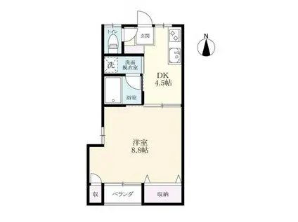 メゾンドコスモス(1DK/2階)の間取り写真