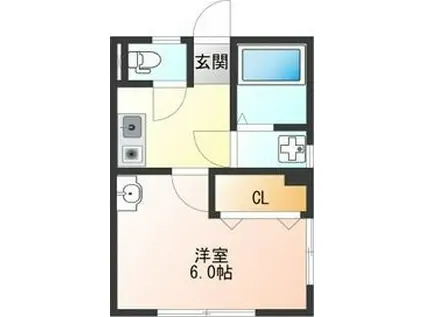 ライチェス(1K/1階)の間取り写真