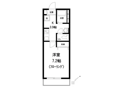 カーサリンド(1K/1階)の間取り写真