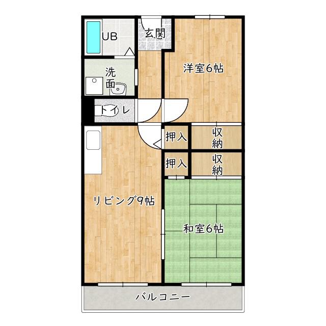 ノースコーポ(2LDK/1階)の間取り写真