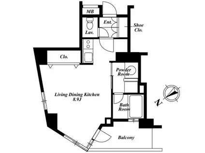 セントラルクリブ六本木II棟(ワンルーム/6階)の間取り写真
