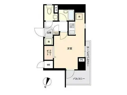 メインステージ松濤(1K/3階)の間取り写真