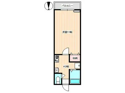 ハイブリッドI(1K/2階)の間取り写真