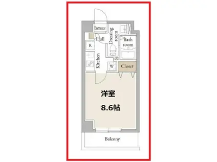 アルファコートお花茶屋II(1K/1階)の間取り写真