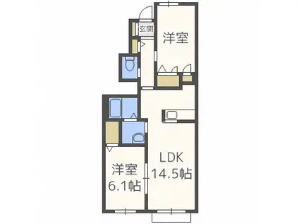 シャーメゾンリヴィエール(2LDK/1階)の間取り写真
