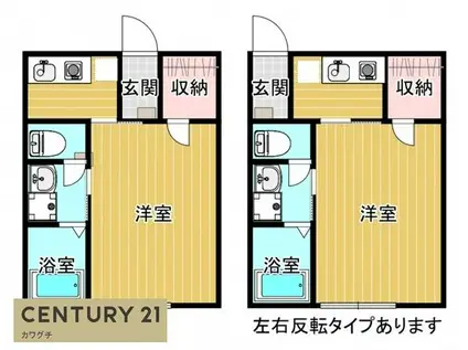 リード東須恵(1K/1階)の間取り写真