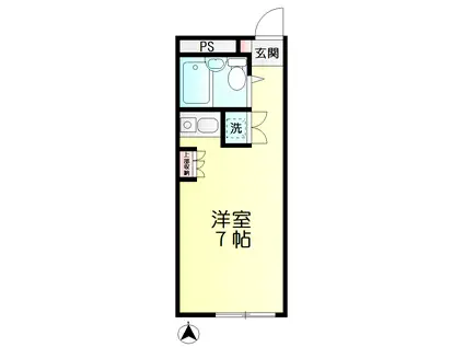 オリーブハイツ(ワンルーム/2階)の間取り写真