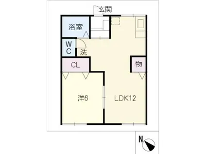 御殿山コーポ(1LDK/1階)の間取り写真