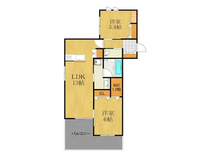 新作6丁目メゾン(2LDK/2階)の間取り写真