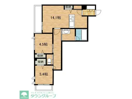 アルビオン コート(2LDK/1階)の間取り写真