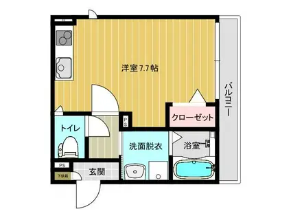 ARC-EN-CIEL A&E(ワンルーム/2階)の間取り写真