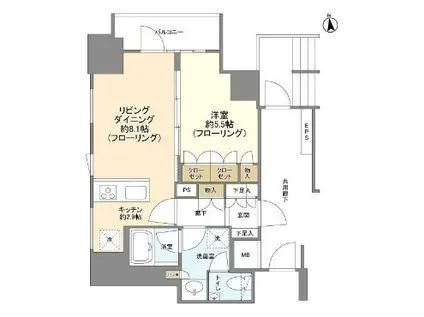 ブランズ大手町(1LDK/10階)の間取り写真