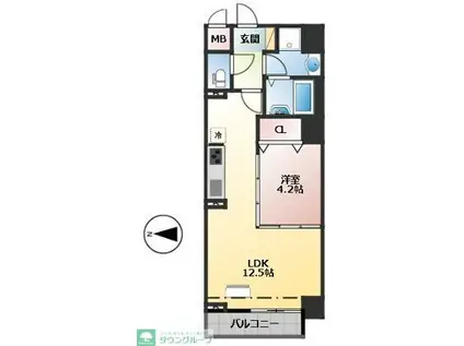 新鎌ヶ谷駅前ビル(1LDK/8階)の間取り写真